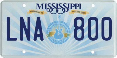 MS license plate LNA800