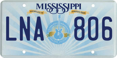MS license plate LNA806