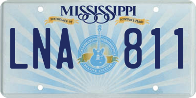 MS license plate LNA811