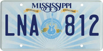 MS license plate LNA812