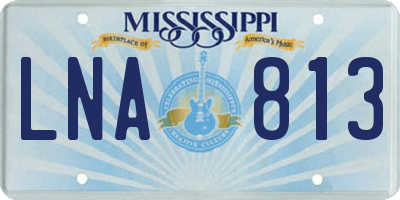 MS license plate LNA813
