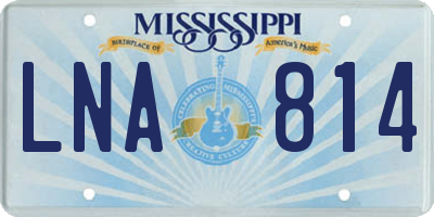 MS license plate LNA814