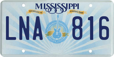 MS license plate LNA816