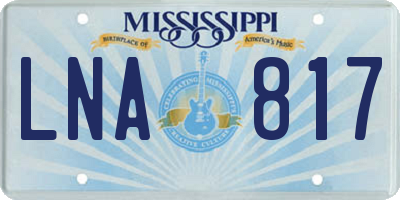 MS license plate LNA817