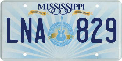 MS license plate LNA829
