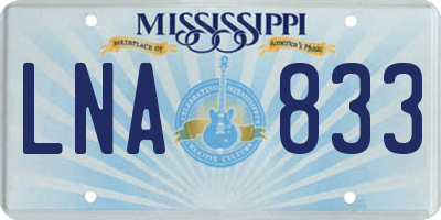 MS license plate LNA833