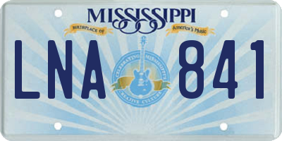 MS license plate LNA841
