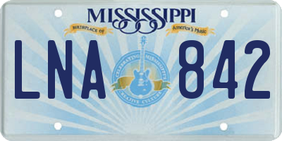 MS license plate LNA842