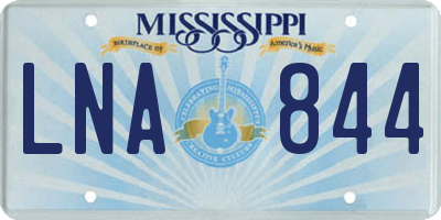 MS license plate LNA844