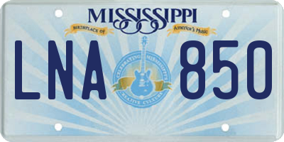 MS license plate LNA850