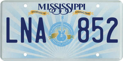 MS license plate LNA852