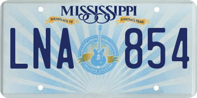 MS license plate LNA854