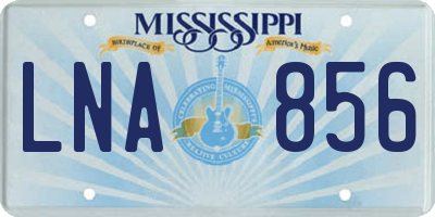 MS license plate LNA856
