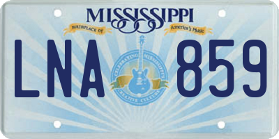 MS license plate LNA859