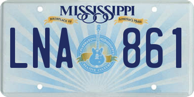 MS license plate LNA861