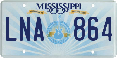 MS license plate LNA864