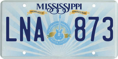 MS license plate LNA873