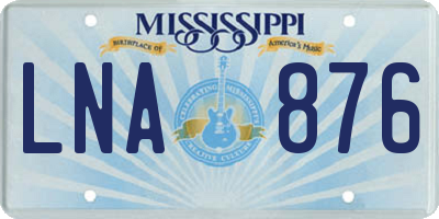 MS license plate LNA876