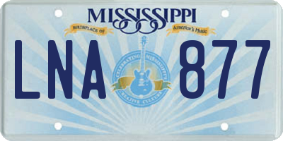 MS license plate LNA877