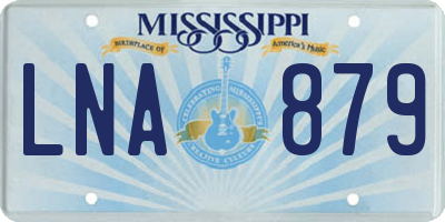 MS license plate LNA879