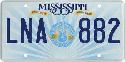 MS license plate LNA882