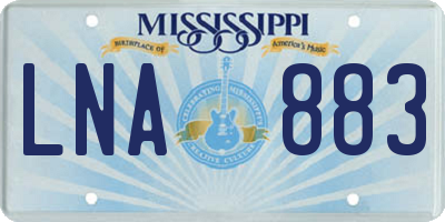 MS license plate LNA883