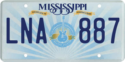MS license plate LNA887