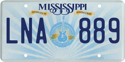 MS license plate LNA889