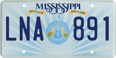 MS license plate LNA891