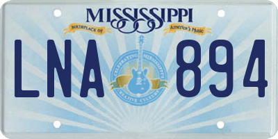 MS license plate LNA894