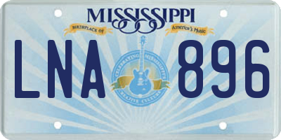 MS license plate LNA896