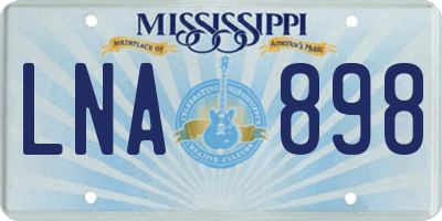 MS license plate LNA898