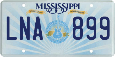 MS license plate LNA899