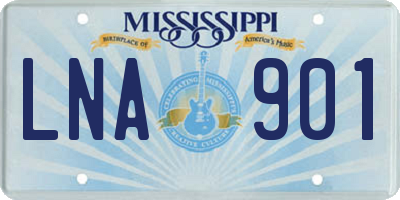 MS license plate LNA901