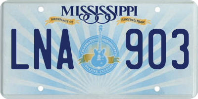 MS license plate LNA903