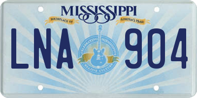 MS license plate LNA904