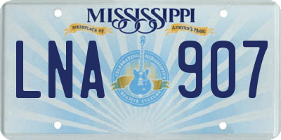 MS license plate LNA907