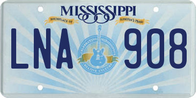 MS license plate LNA908