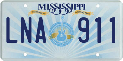 MS license plate LNA911