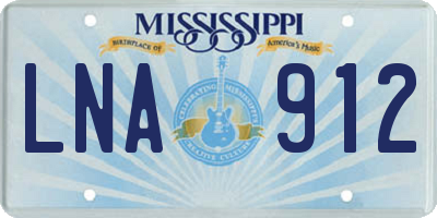 MS license plate LNA912