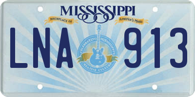 MS license plate LNA913