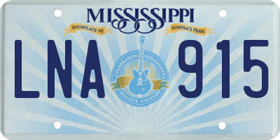 MS license plate LNA915