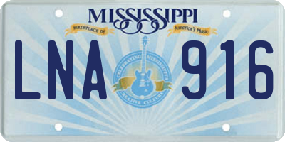 MS license plate LNA916
