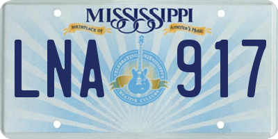 MS license plate LNA917