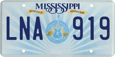 MS license plate LNA919