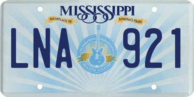 MS license plate LNA921