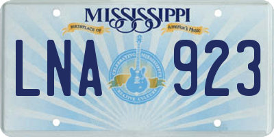 MS license plate LNA923