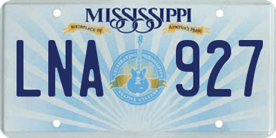 MS license plate LNA927
