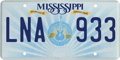 MS license plate LNA933