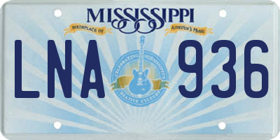MS license plate LNA936